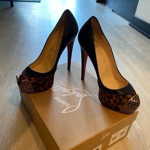 Christian Louboutin Black and Leopard Heels